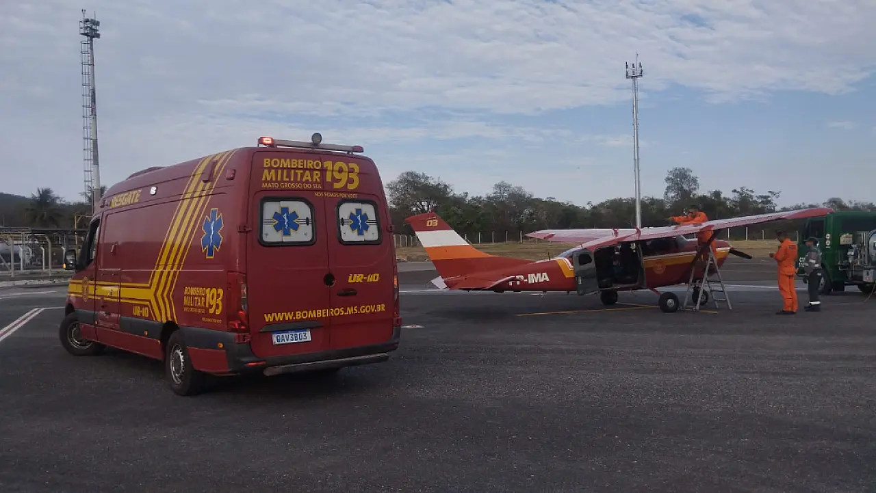 Aeronave resgata jovem com dores no peito em fazendo do Paiaguás