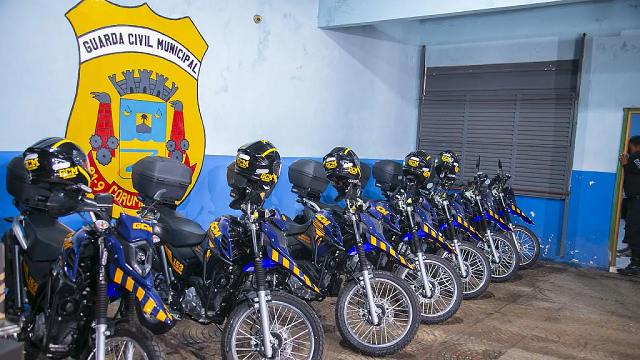 Guarda Municipal de Corumbá recebe novas motocicletas para reforçar patrulhamento